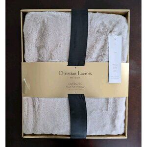 Christian Lacroix Maison Overiszed Faux Fur Throw Beige Taupe Cream NEW